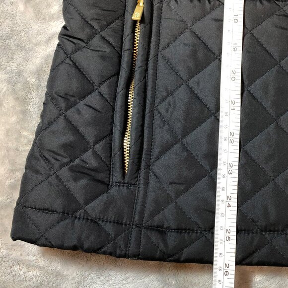 IZOD Puffer Quilt Vest Ladies Large black Leopard lining - Picture 6 of 6